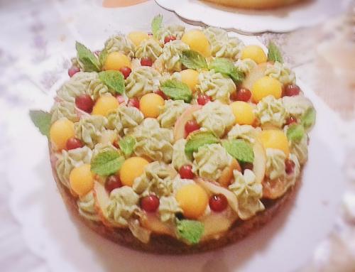 Tarte pêche menthe