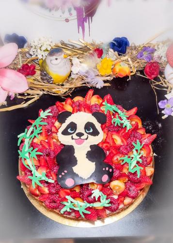 Tarte fraises thème Panda
