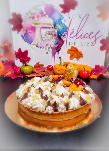 Tarte poire/chocolat/caramel
